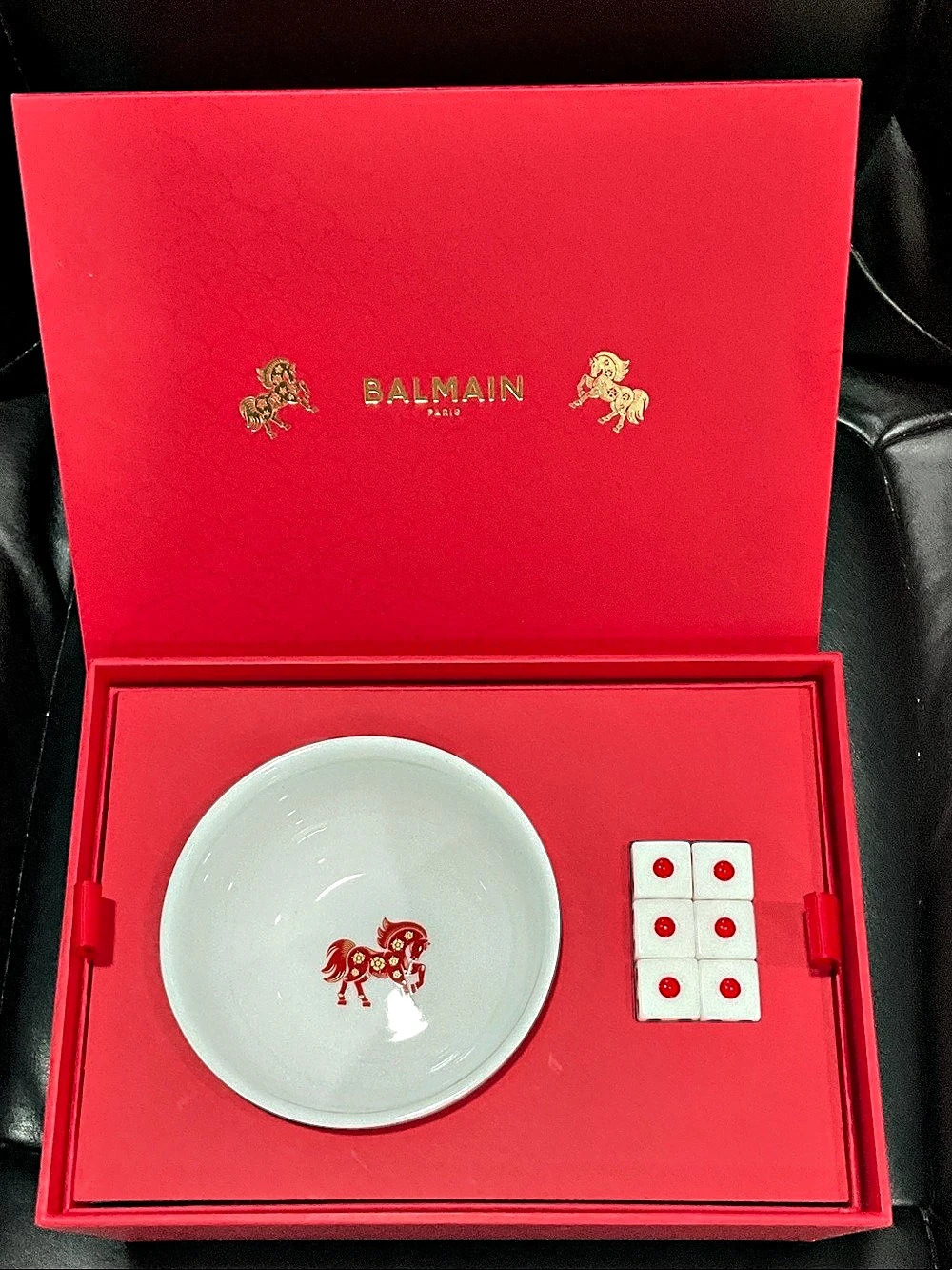 Balmain Dining Game Set in Red & White Like New